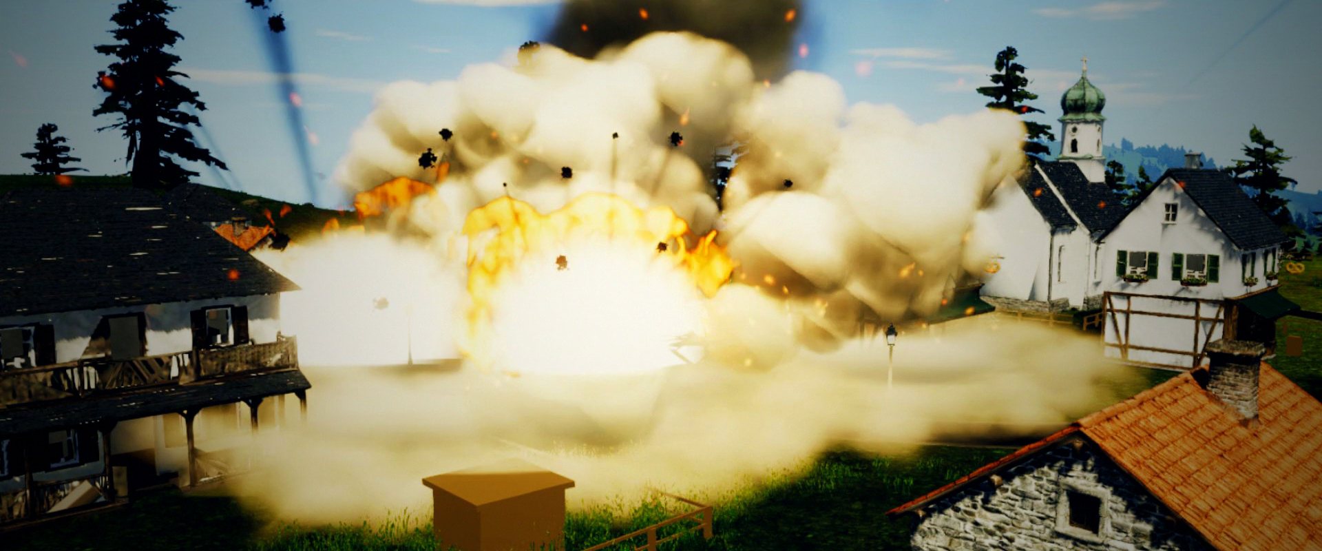 A large explosion in a village